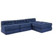 vidaXL Modulär soffa 4 pcs Indigo 70 x 70 x 56 cm tyg