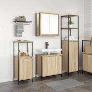 vidaXL Badrumsmöbelset 3 pcs Sonoma ek och svart 36 x 35 x 165 cm