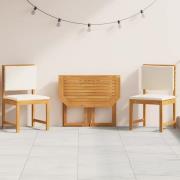 vidaXL Trädgårds Bistro Set 3 pcs Brun massivt akacia