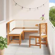 vidaXL Trädgårds Bistro Set 6 pcs Brun massivt akacia