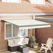 vidaXL Utfällbar markis Kräm 300 x 250 cm Tyg och Metall