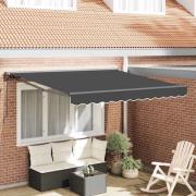 vidaXL Utfällbar markis Antracit 300x250 cm tyg