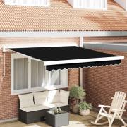vidaXL Utfällbar markis Svart 300 x 250 cm Tyg, Metall