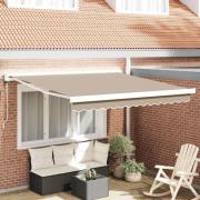vidaXL Utfällbar markis Beige 300 x 250 cm Tyg, Metall