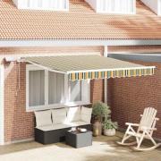 vidaXL Utfällbar markis med Grön och gul 300 x 250 cm tyg