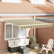 vidaXL Utfällbar markis 300 x 250 cm Grön och gul