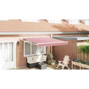 vidaXL Utfällbar markis Röd och vit 350 x 250 cm tyg