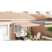 vidaXL Utfällbar markis Orange Grå Blå Vit 350 x 250 cm tyg