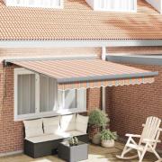 vidaXL Utfällbar markis Flerfärgsdesign 350 x 250 cm Tyg och Metall