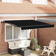 vidaXL Utfällbar markis Svart 350 x 250 cm tyg