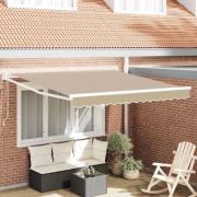 vidaXL Utfällbar markis Beige 350 x 250 cm tyg