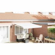 vidaXL Utfällbar markis Vit 350 x 250 cm tyg