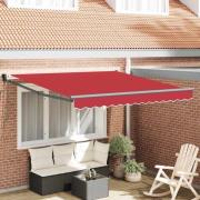 vidaXL Utfällbar markis Röd 350 x 250 cm tyg
