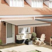 vidaXL Utfällbar markis Beige 400 × 300 cm tyg