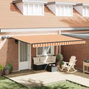 vidaXL Utfällbar markis gult och orange 450 ×300 cm tyg