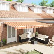 vidaXL Utfällbar markis Gul och Orange 500 × 300 cm tyg