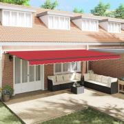 vidaXL Utdragbar Markis Röd Röd 600 × 300 cm tyg
