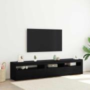 vidaXL TV-skåp 2 pcs Svart ek 195 x 35 x 40 cm Konstruerat trä