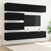 vidaXL TV-bänkset 10 pcs Svart ek 100 x 30 x 30 cm Konstruerat trä