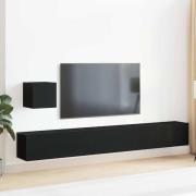 vidaXL TV-bänkset 4 pcs Svart ek 80 x 30 x 30 cm Konstruerat trä