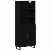 vidaXL Skåp Väggmonterad Svart ek 70 x 34 x 180 cm Konstruerat trä