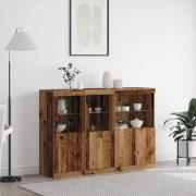 vidaXL Sideboard Gammalt trä 142.5 x 37 x 100 cm Konstruerat trä