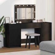 vidaXL Smyckebord med låda 3 pcs Svart 40 x 41 x 75 cm Konstruerat trä