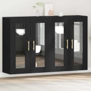 vidaXL Väggskåp 2 pcs Svart ek 69.5 x 34 x 90 cm Konstruerat trä