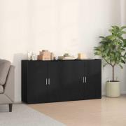 vidaXL Sideboard 2 pcs Svart Ek 79 x 38 x 80 cm Konstruerat trä