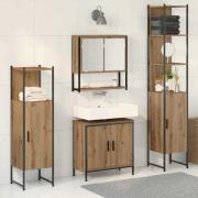 vidaXL Badrumsmöbelset 4 pcs Brun 33 x 33 x 185.5 cm Konstruerat trä