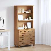 vidaXL Hutch ASKIM honungsbrun 91 x 40 x 184 cm Massivt tallträ
