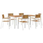 vidaXL Trädgårdsmöbelset 7 pcs Brun massivt akacia