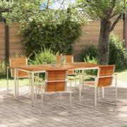 vidaXL Trädgårdsmöbelset 5 pcs Massivt teakträ
