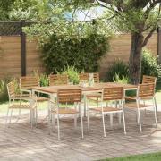 vidaXL Trädgård Stol 8 pcs Brun 56 x 54.5 x 87cm Massivt teakträ