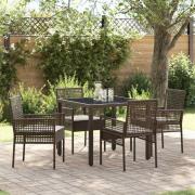 vidaXL Trädgårdsmöbelset 5 pcs Brun Poly rattan