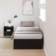 vidaXL Förvaringssängram Svart Ek 90 x 200 cm Konstruerat trä