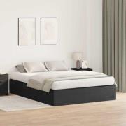 vidaXL Förvaringssängram Svart Ek 150 x 200 cm Konstruerat trä