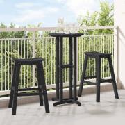 vidaXL Trädgårds Bar Set 3 pcs Svart HDPE