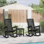 vidaXL Trädgårdsgungstol 2 pcs Svart 70 x 92 x 108 cm Plast