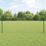 vidaXL Staket med stolpar Grön 0.8 x 10 m Stål