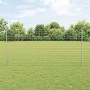 vidaXL Staket med stolpar Silver 1.2 x 10 m Stål