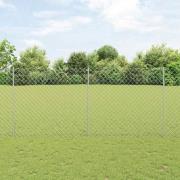 vidaXL Staket med stolpar Silver 1.4 x 10 m Stål