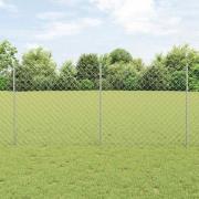 vidaXL Staket med stolpar Silver 1.2 x 25 m Stål