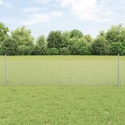 vidaXL Staket med stolpar Silver 0.5 x 10 m Stål
