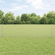 vidaXL Staket med stolpar Silver 0.6 x 10 m Stål