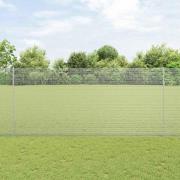 vidaXL Staket med stolpar Silver 1.4 x 50 m Stål