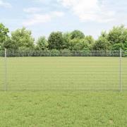 vidaXL Staket med stolpar Silver 0.8 x 100 m Stål