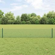 vidaXL Staket med stolpar Grön 0.4 x 10 m Stål