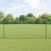 vidaXL Staket med stolpar Grön 1.4 x 10 m Stål
