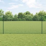 vidaXL Staket med stolpar Grön 1.2 x 25 m Stål